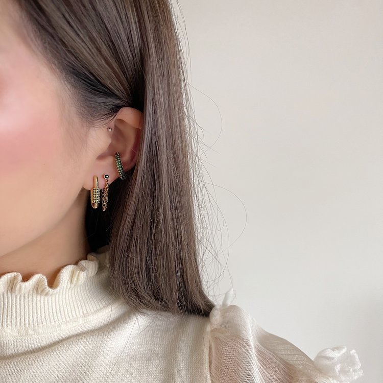 Gold Figaro Chain Earrings