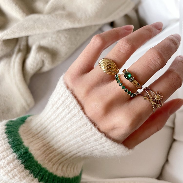 Gold Bold Baguette Ring