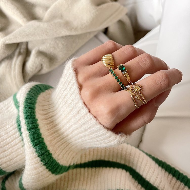 Gold Bold Baguette Ring