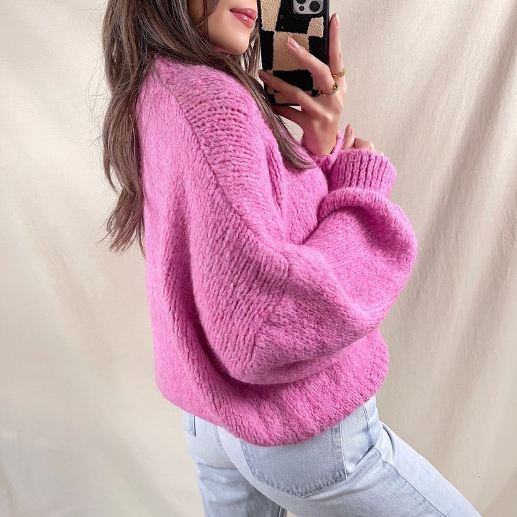 Caro Oversized Knit Sweater / Pink