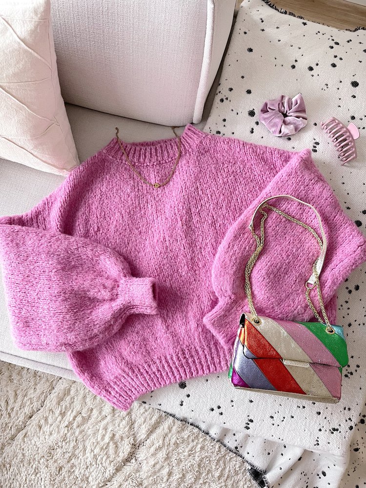 Caro Oversized Knit Sweater / Pink