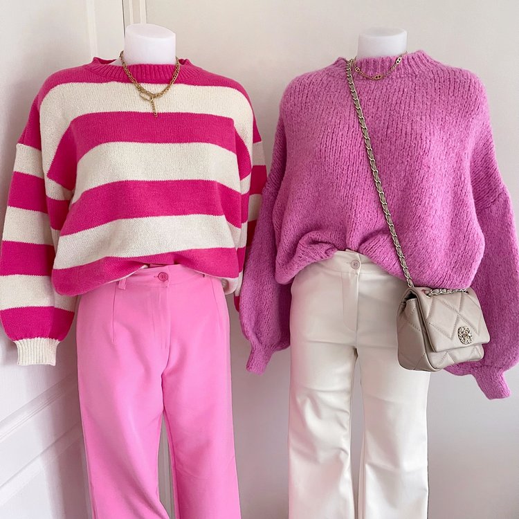 Caro Oversized Knit Sweater / Pink
