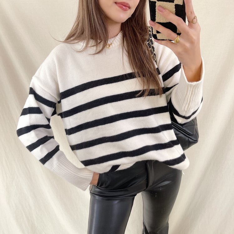 Niki Striped Sweater / Black