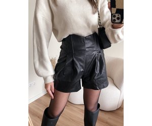 Needy Faux Leather Shorts - Black