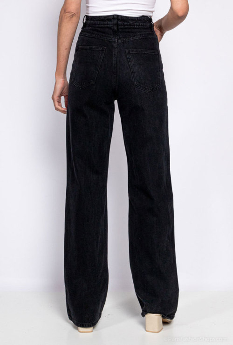 Alma Wide Leg Jeans / Black