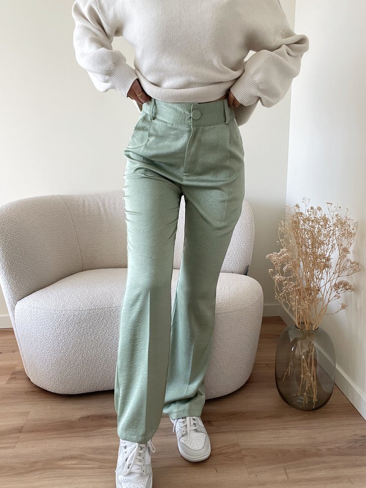 Ninette Silk Trousers / Light Green