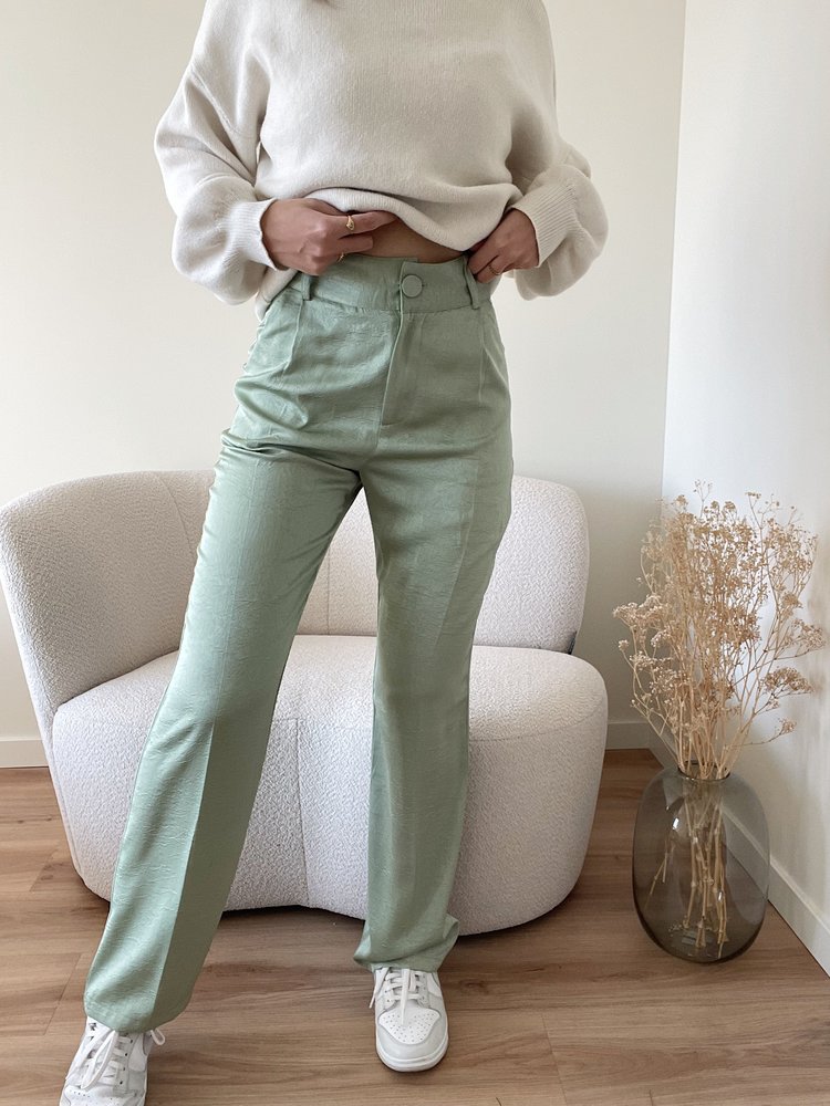 Ninette Silk Trousers / Light Green