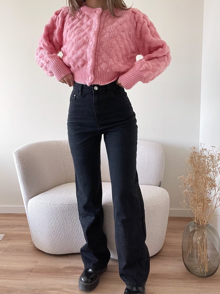 Alma Wide Leg Jeans / Black