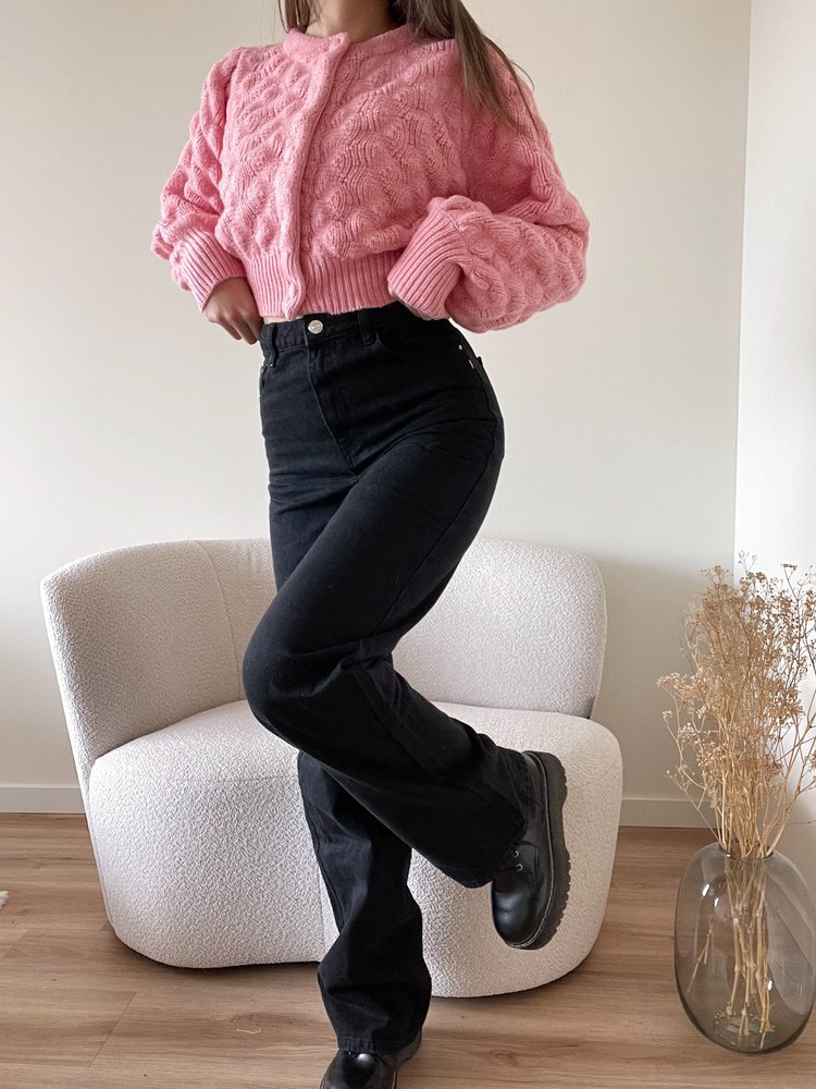 Alma Wide Leg Jeans / Black