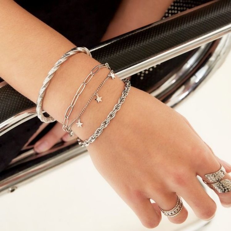 Gold Star Double Chain Bracelet