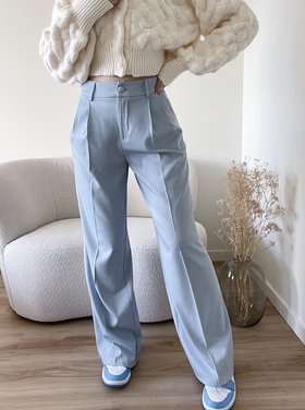 Krista Wide Leg Trousers / Light Blue