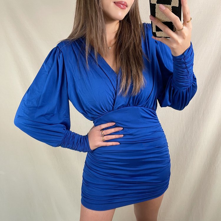 Mimmi Ruched Dress / Cobalt Blue