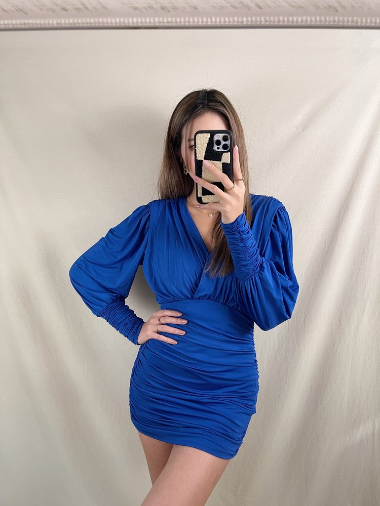 Mimmi Ruched Dress / Cobalt Blue
