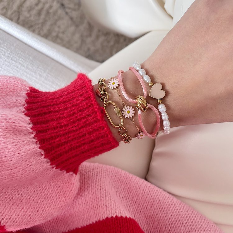 Gold Carabiner Chain Bracelet