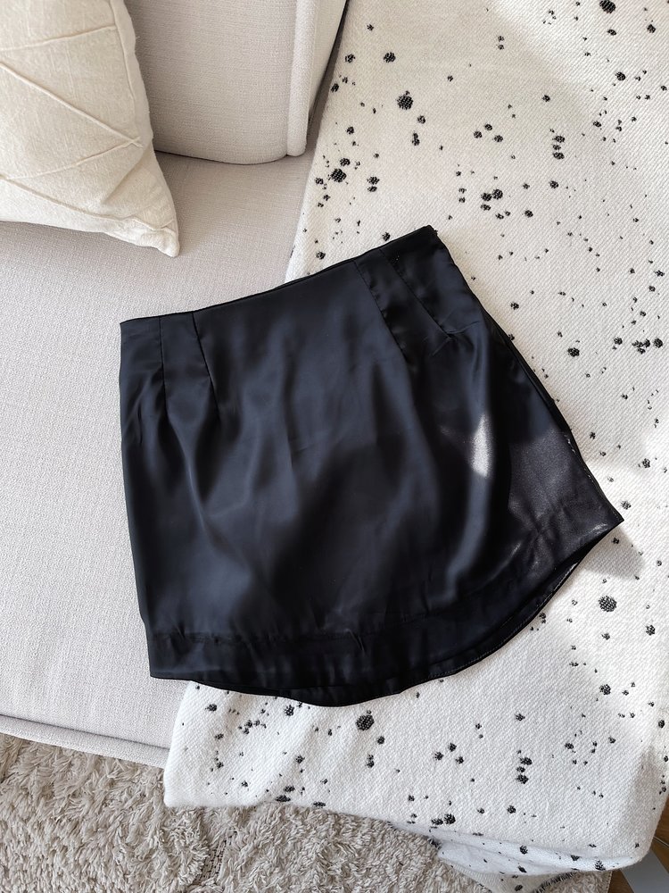Asra Satin Skirt / Black