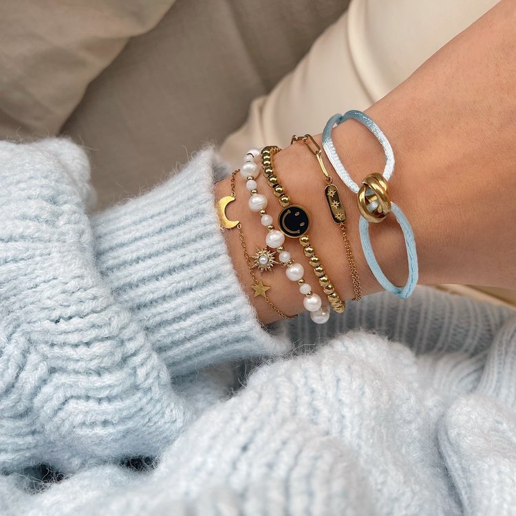 Gold Double Chain Starry Bracelet