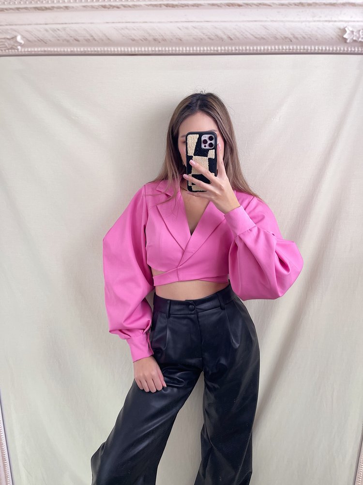 Nicci Blazer Wrap Top / Pink