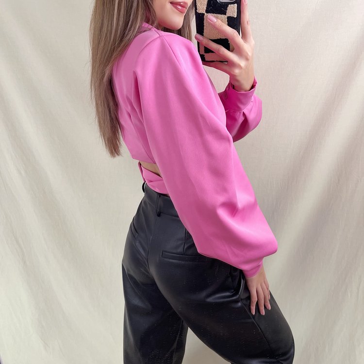 Nicci Blazer Wrap Top / Pink