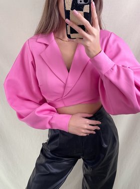 Nicci Blazer Wrap Top / Pink