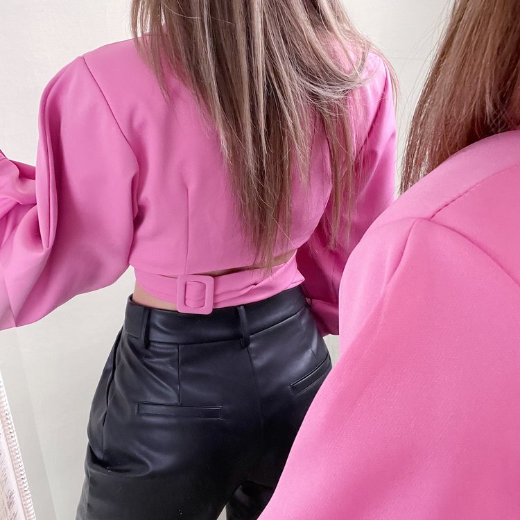 Nicci Blazer Wrap Top / Pink