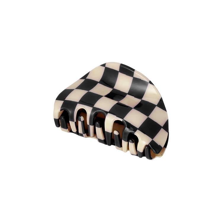 Roya Checked Hair Claw / Black