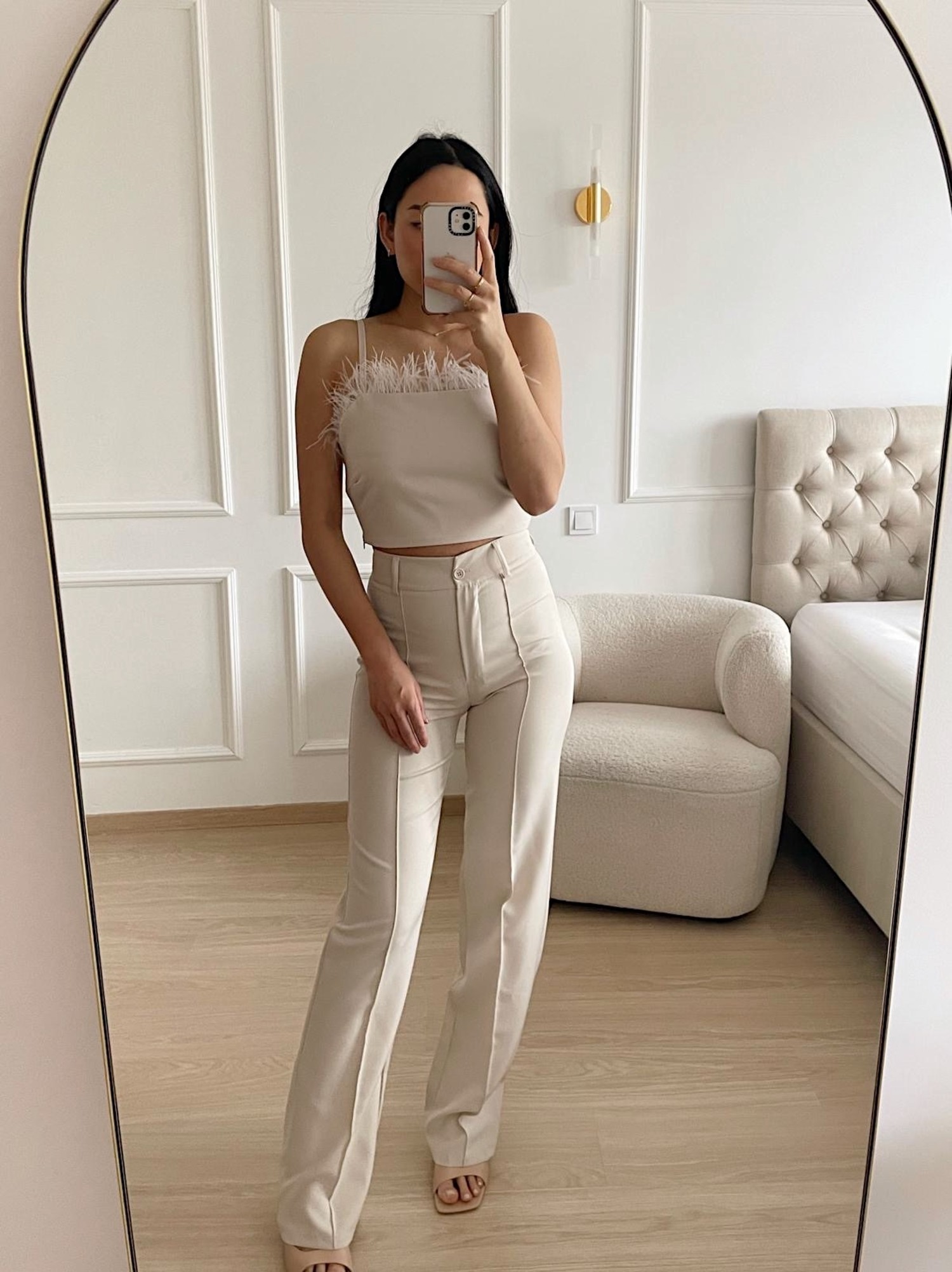Top Trend Beige Pull-On Trouser Pants | Cream trousers outfit, Europe  outfits, Fashion outfits