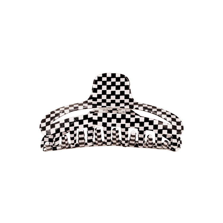 Tess Checked Hair Claw / Black