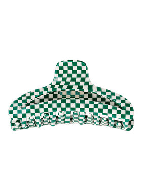 Tess Checked Hair Claw / Green