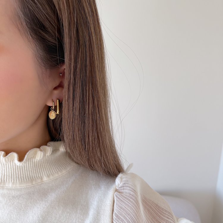 Gold Iconic Square Earrings / Small