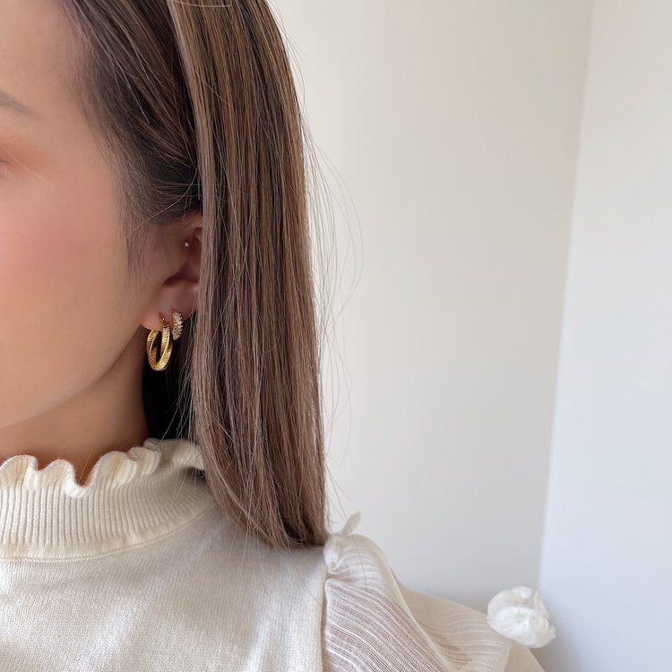 Gold Swirl Hoop Earrings