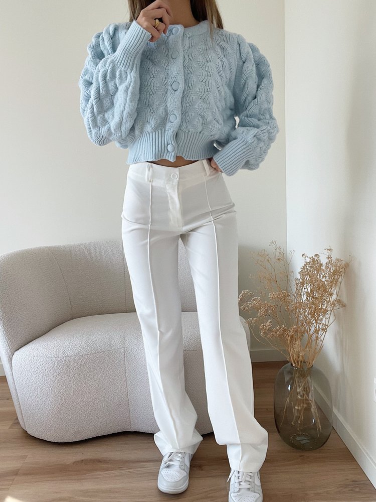 Bowie Wide Leg Trousers / White