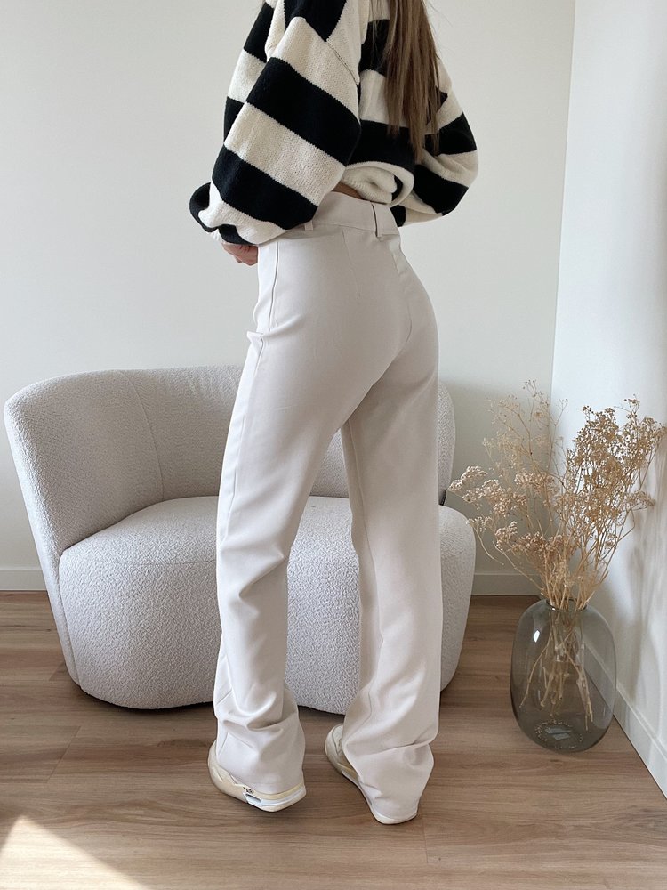 Bowie Wide Leg Trousers / Cream