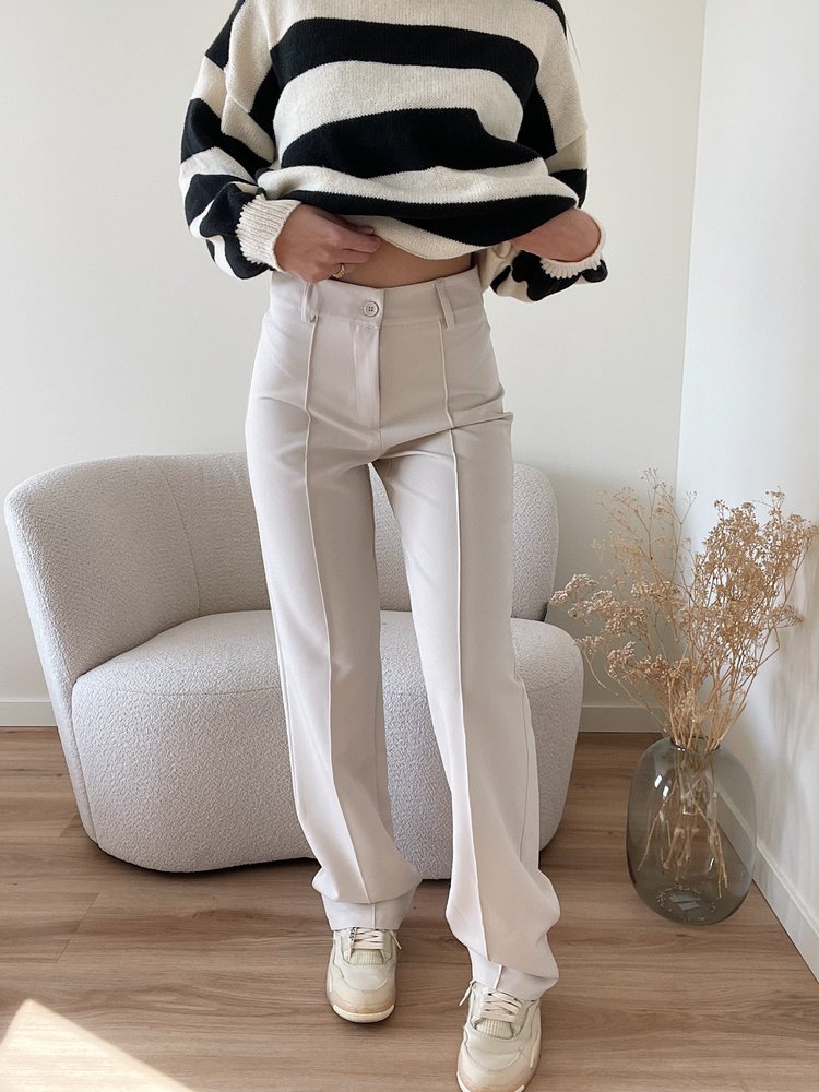 Bowie Wide Leg Trousers / Cream
