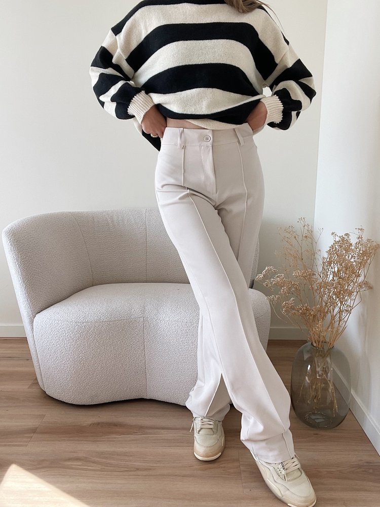 Bowie Wide Leg Trousers / Cream