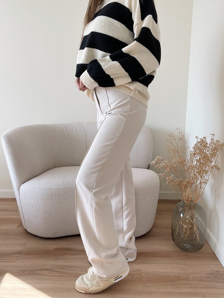 Bowie Wide Leg Trousers / Cream