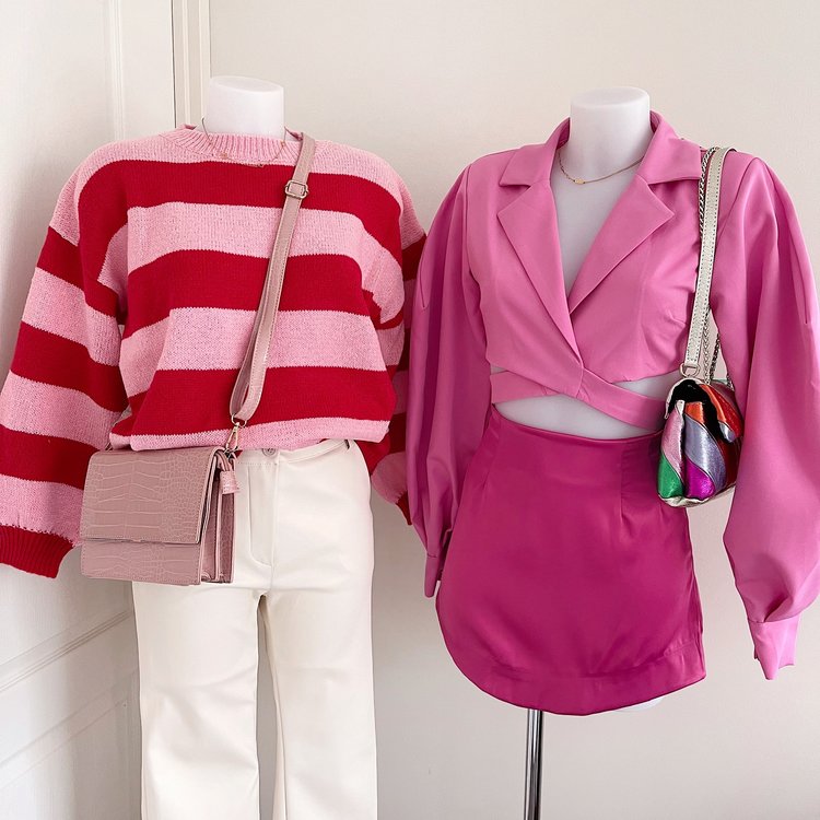 Nicci Blazer Wrap Top / Pink