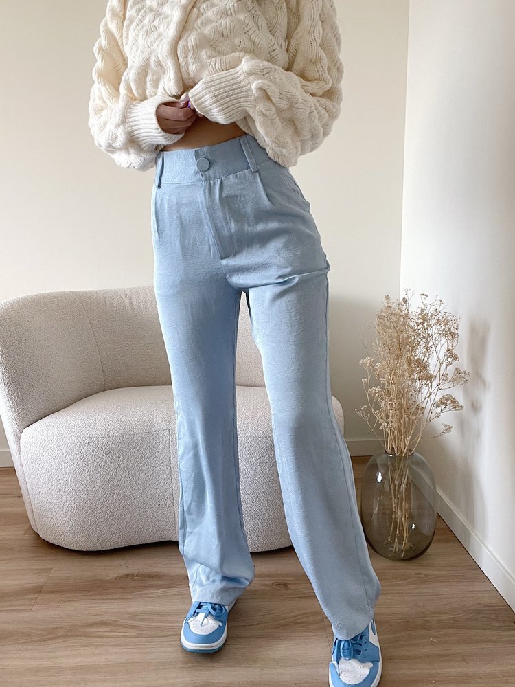 Ninette Silk Trousers / Light Blue
