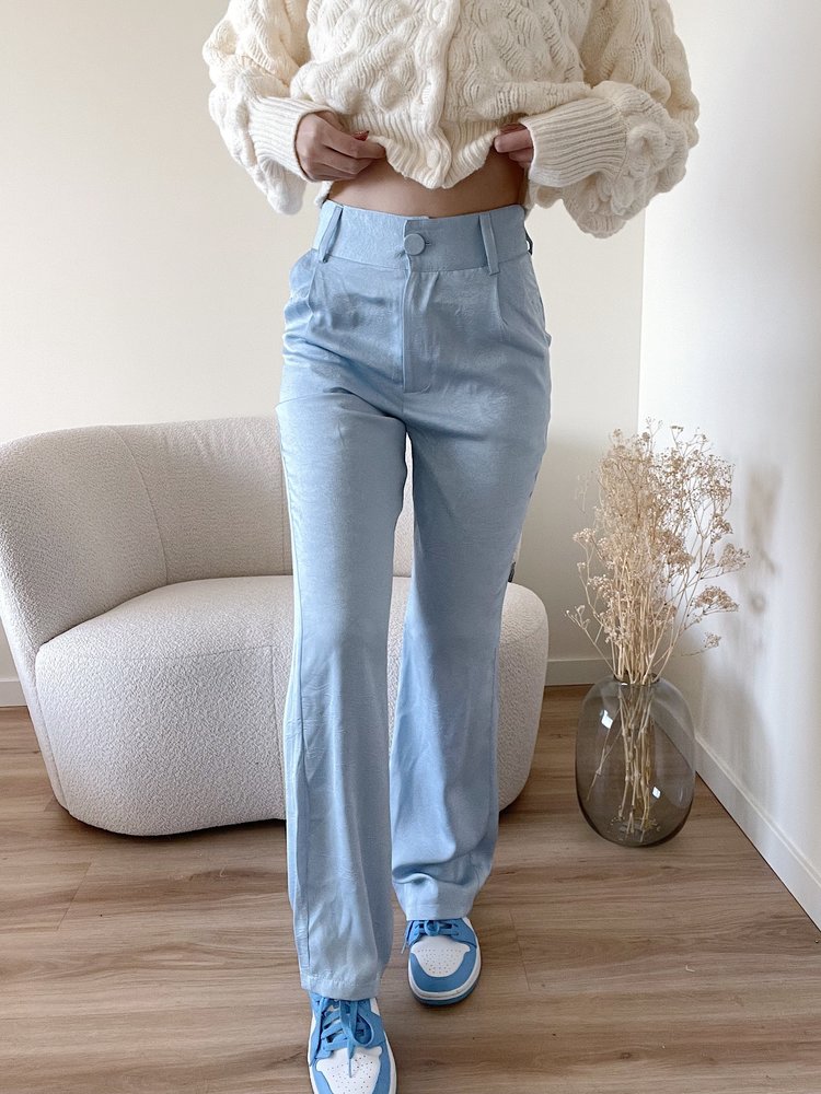 Ninette Silk Trousers / Light Blue