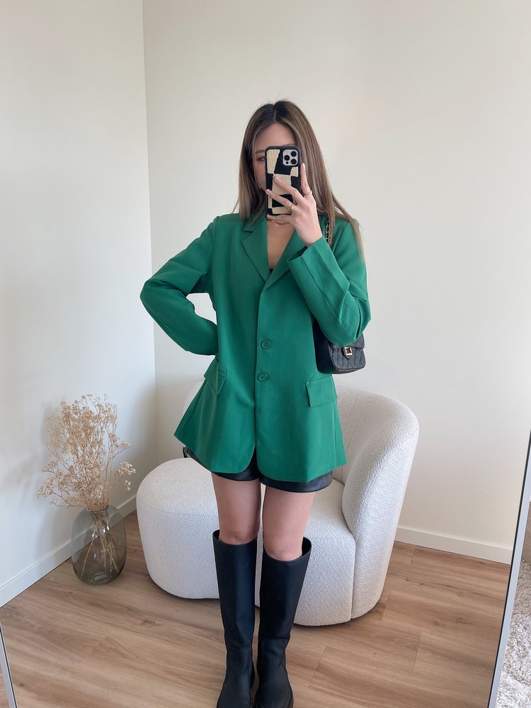 Yris Loose Fit Blazer / Dark Green