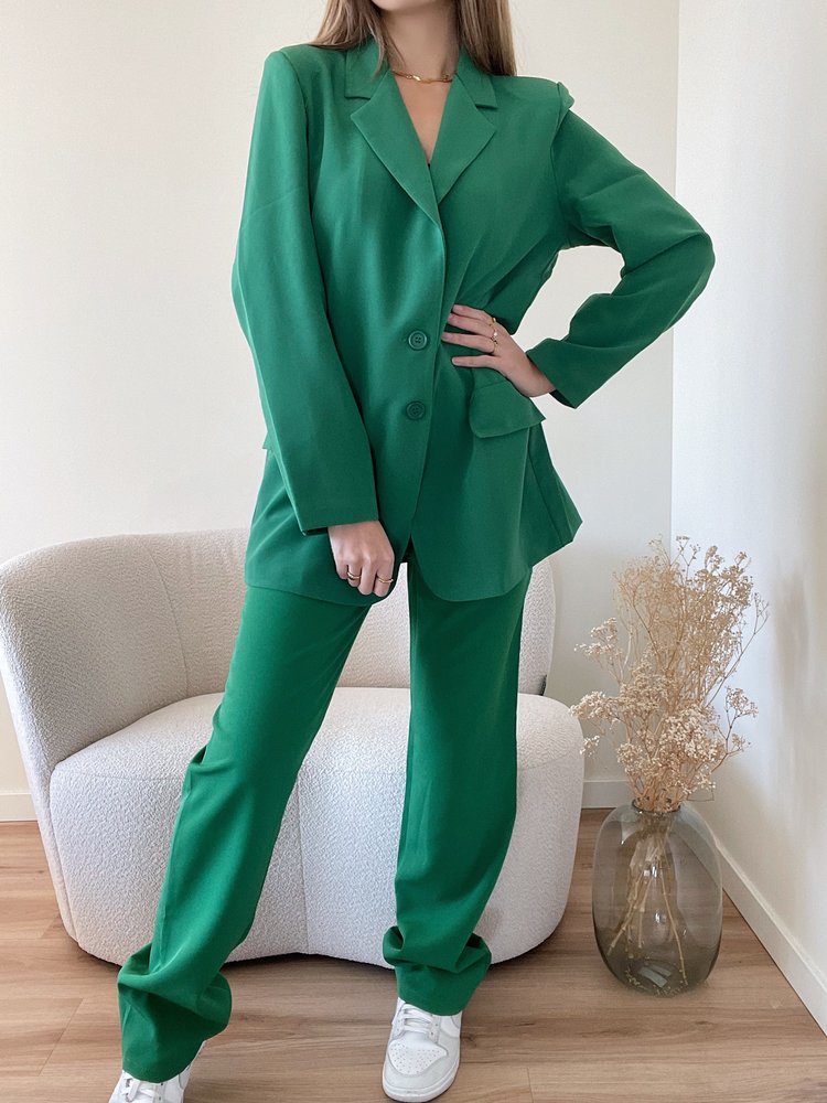 Yris Loose Fit Blazer / Dark Green