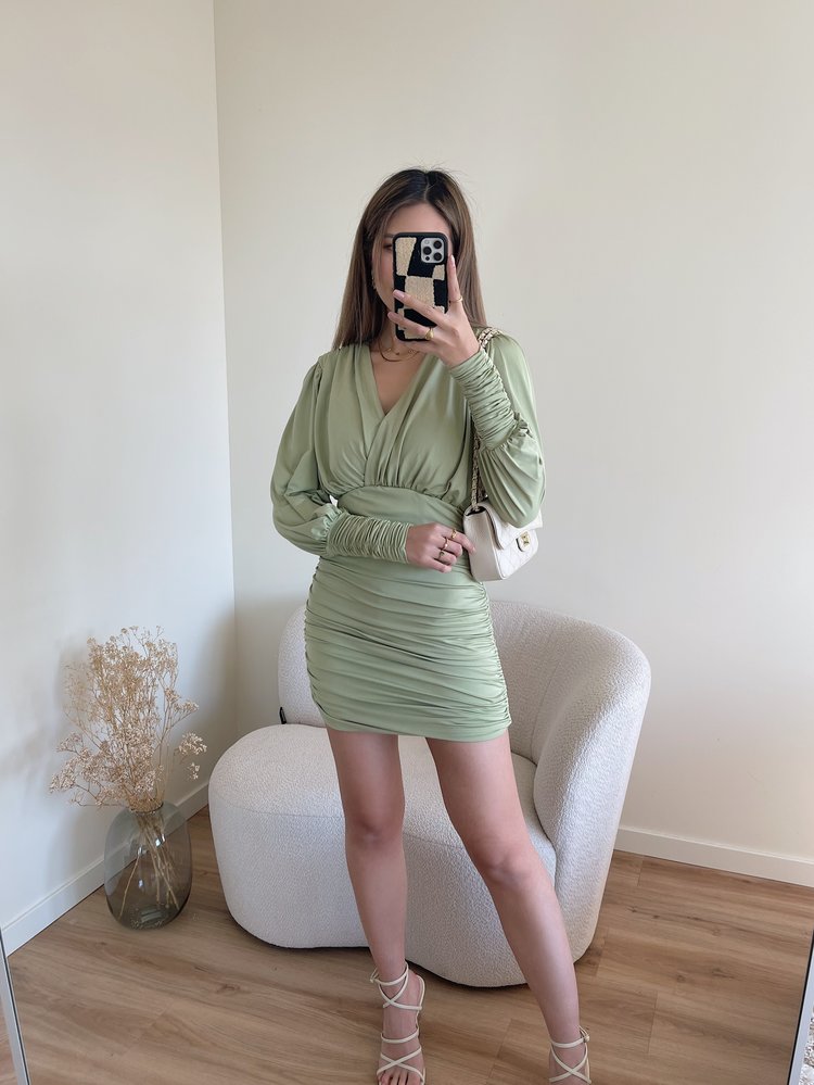 Mimmi Ruched Dress / Light Green