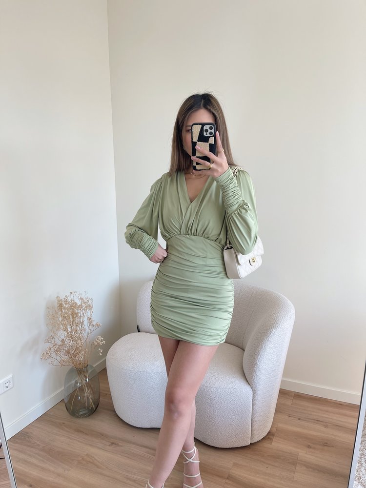 Mimmi Ruched Dress / Light Green