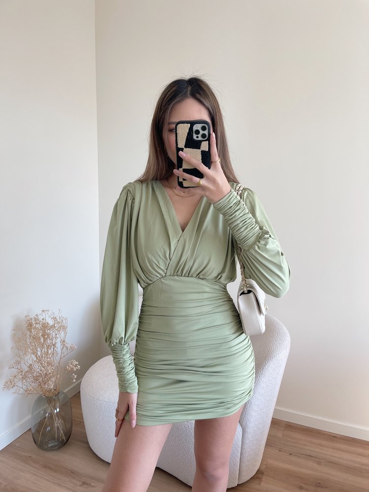 Mimmi Ruched Dress / Light Green
