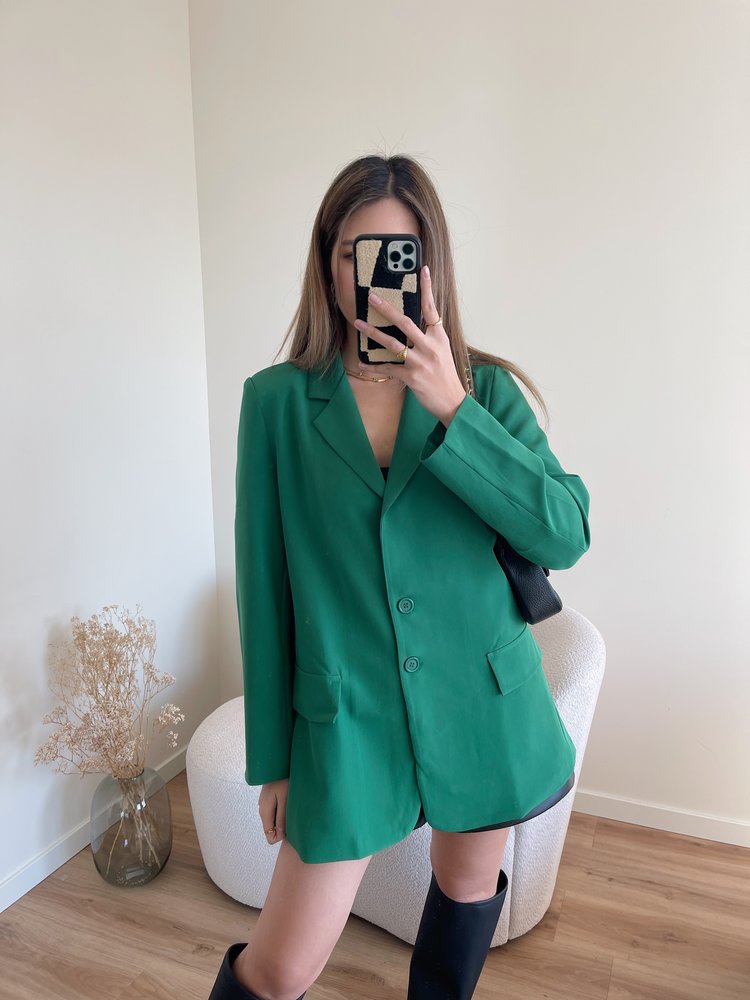Yris Loose Fit Blazer / Dark Green
