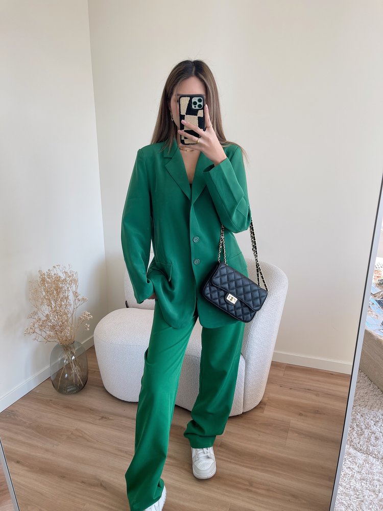 Yris Loose Fit Blazer / Dark Green