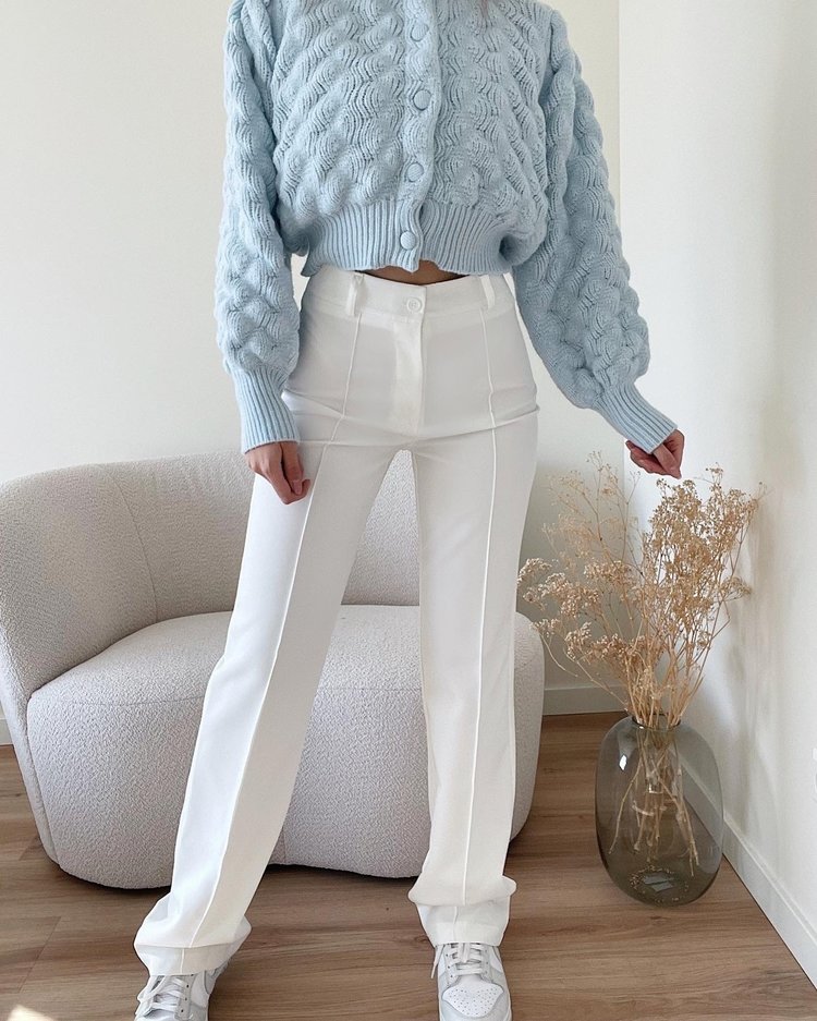 Bowie Wide Leg Trousers / White