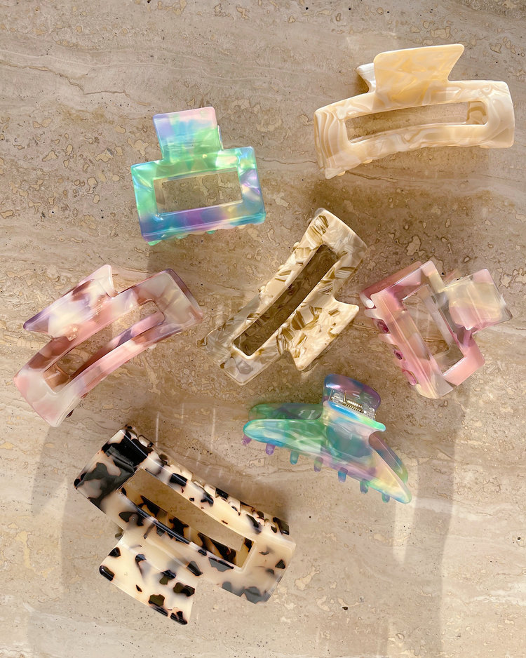 Vivi Marble Hair Claw / Pink