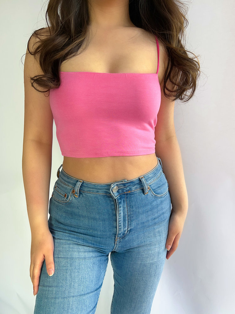 Youme Bandeau Strap Top / Pink