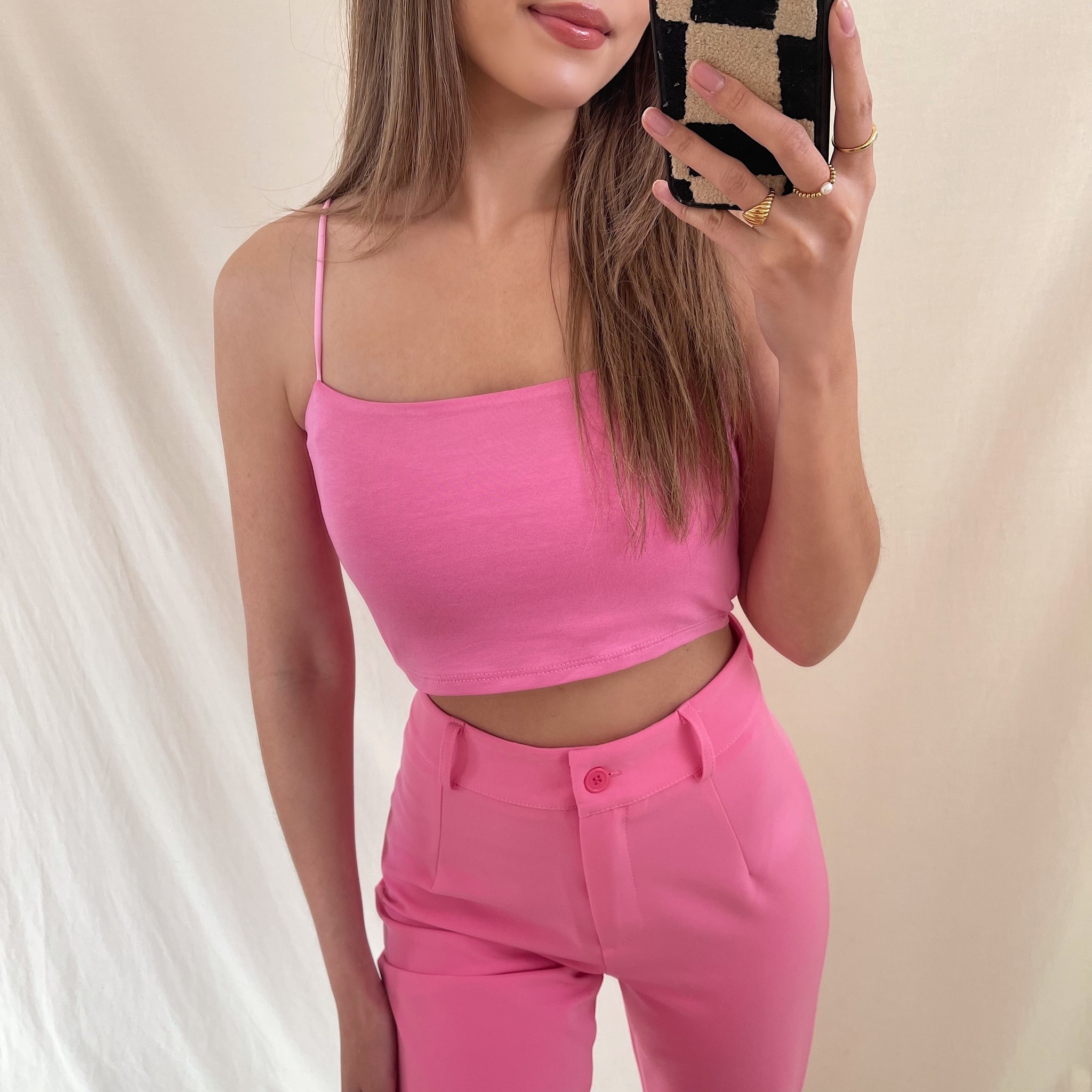 Youme Bandeau Strap Top / Pink - Hello My Love