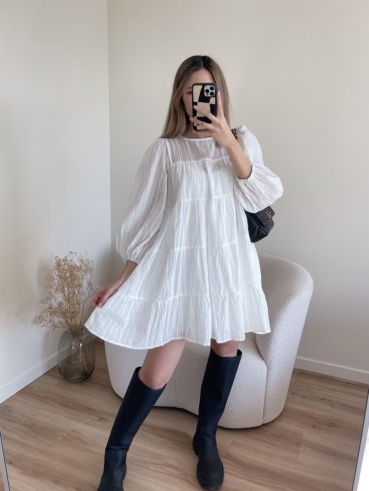 Pomeline Embroidered Dress / White